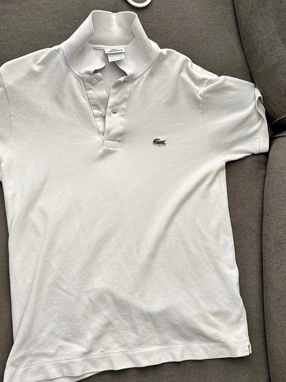 Lacoste Men’s White Piqué Cotton Polo Shirt Size 3 Crocodile Logo